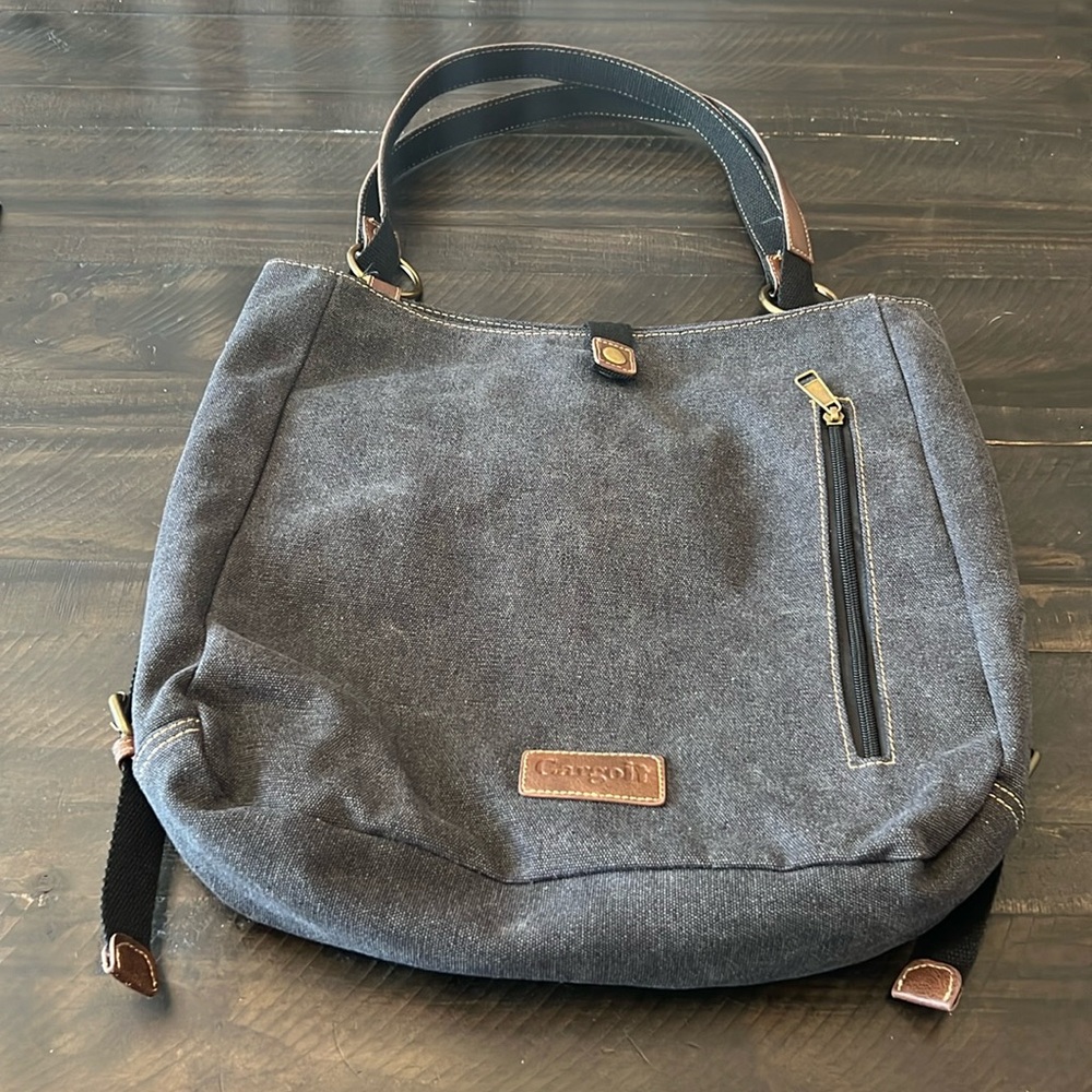 Cargoit Gray canvas bag with handle and backpack straps